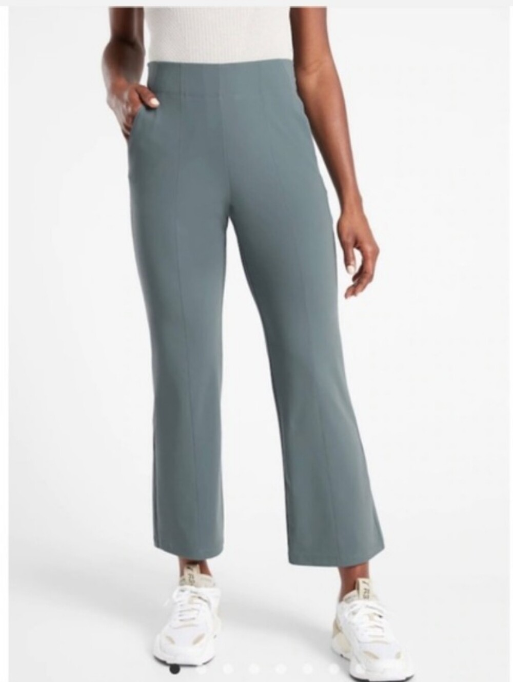 Athleta Cosmic Kick Flare Pants Metropolis Gray Size 14T NWOT